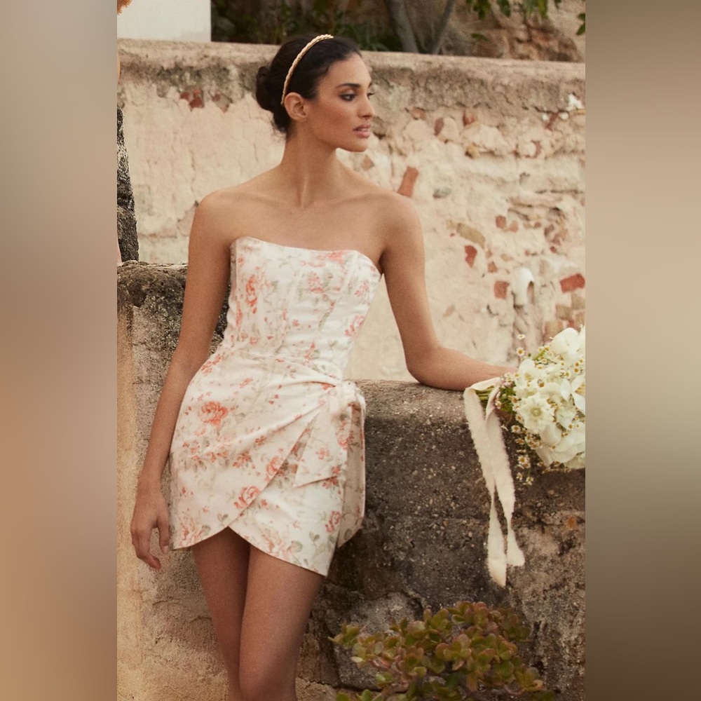 NWT V. Chapman Nasturtium Mini Dress - Ivory Size 2